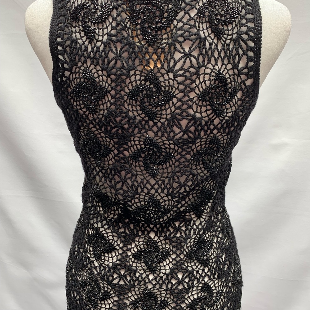 Dolce and Gabbana Size 40 black crochet beaded top - Picture 7 of 13